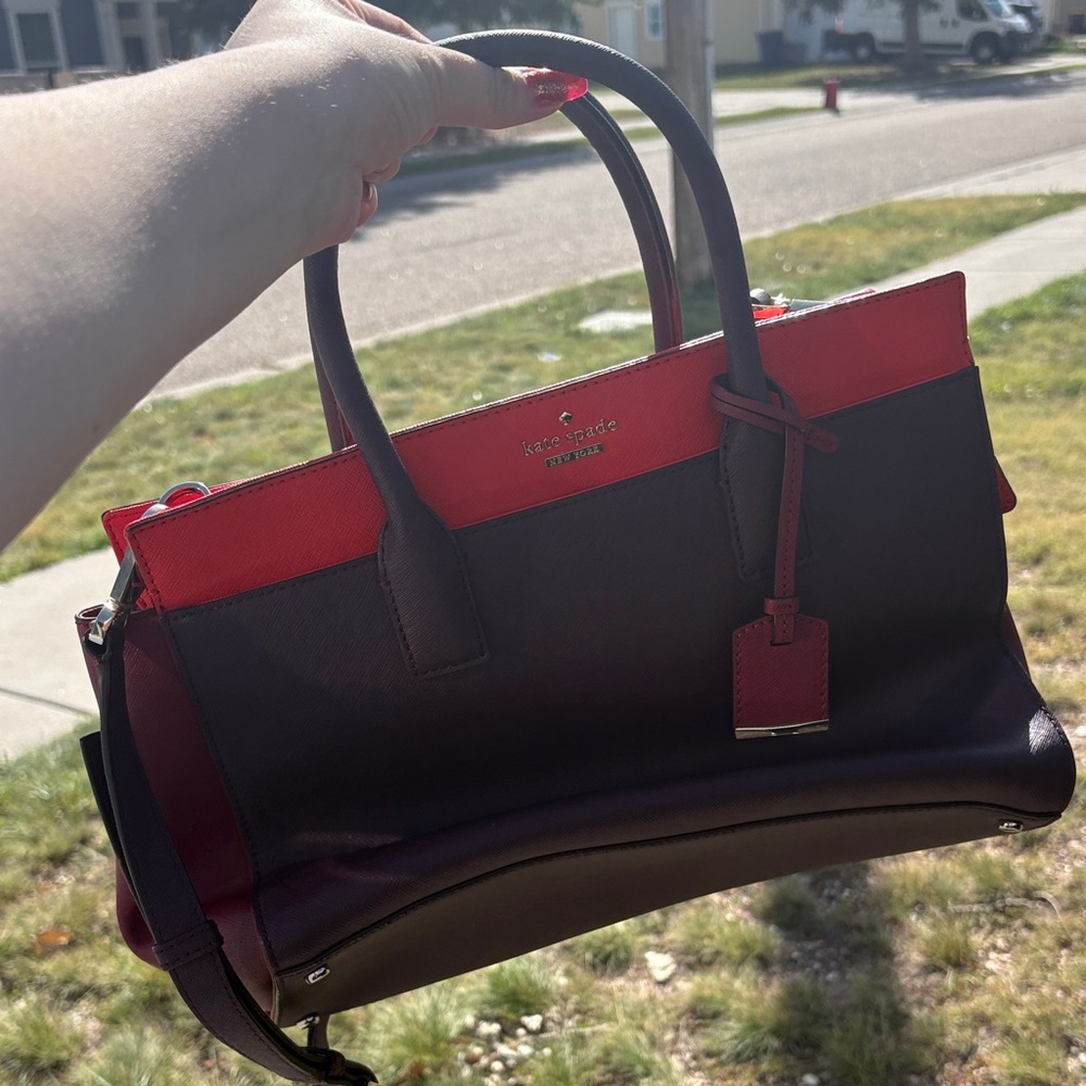 Kate Spade Red and Maroon Cameron Satchel Tote
